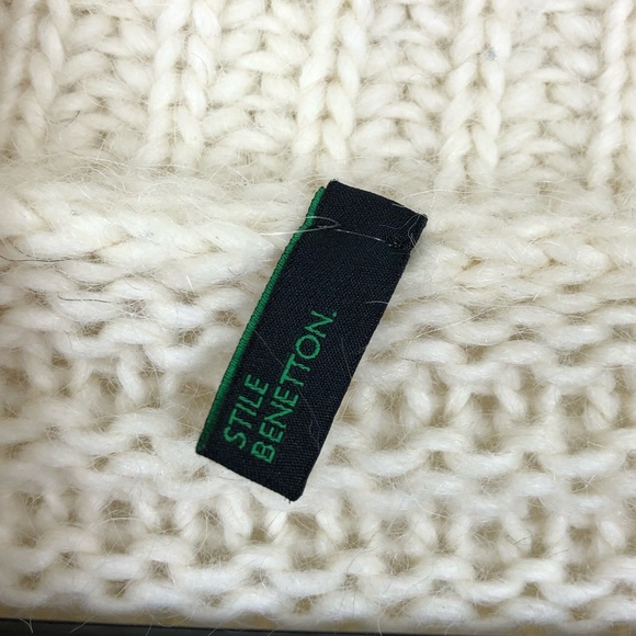 Benetton Wool Mohair Chunky Knit Sweater Sz M - Picture 7 of 16